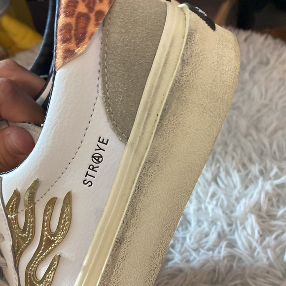 Straye Logan Men Sz 8.5 Women Sz 10 Flame Sneaker Cream Heater Skateboarding - Picture 8 of 10